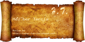 Héber Tercia névjegykártya